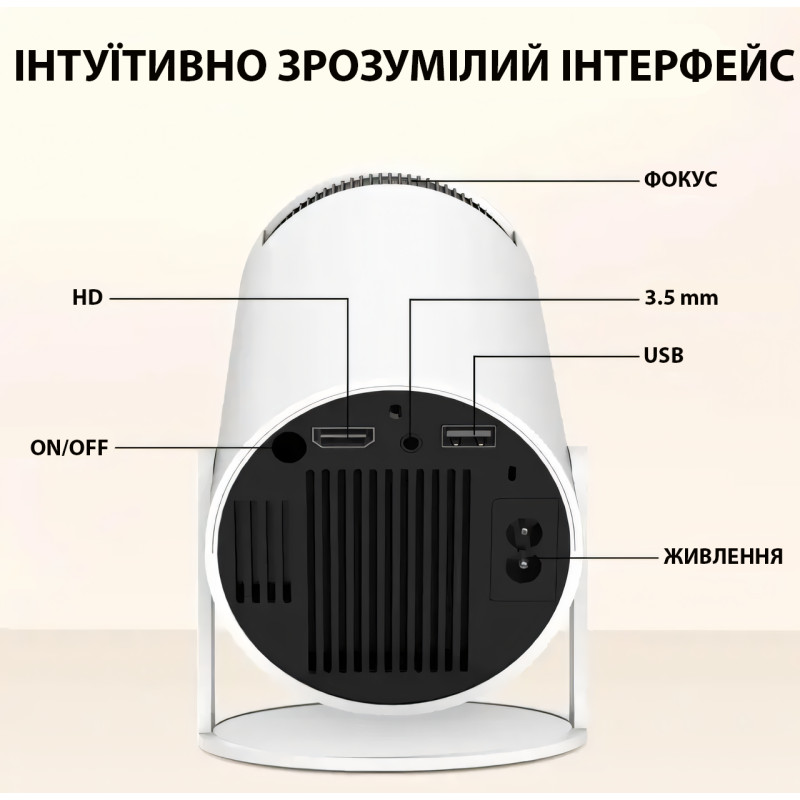 Проєктор magicube, переносний поворотний міні домашній кінотеатр, 4 к, смарт ТВ, android 11, Wi-Fi фото - 6