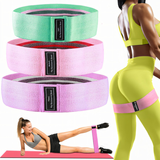 Набір тканинних фітнес-гумок Luting Hip resistance bands 3 штуки, легкий, середній і високий опір