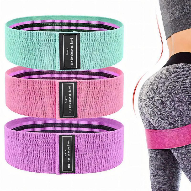 Набір тканинних фітнес-гумок Luting Hip resistance bands 3 штуки, легкий, середній і високий опір фото - 8