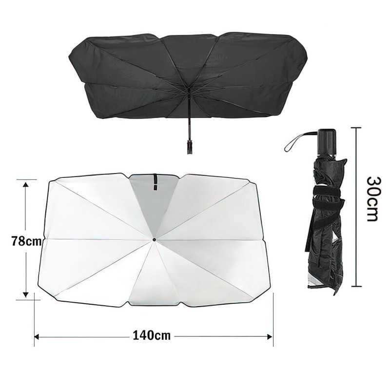 Автомобільна парасолька на лобове скло Car Umbrellas, чорний фото - 8