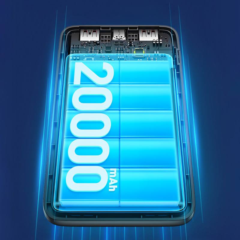 Внешний аккумулятор LENYES PX-233 20000 мАч, Power bank мини c LED индикатором, реальная емкость фото - 3