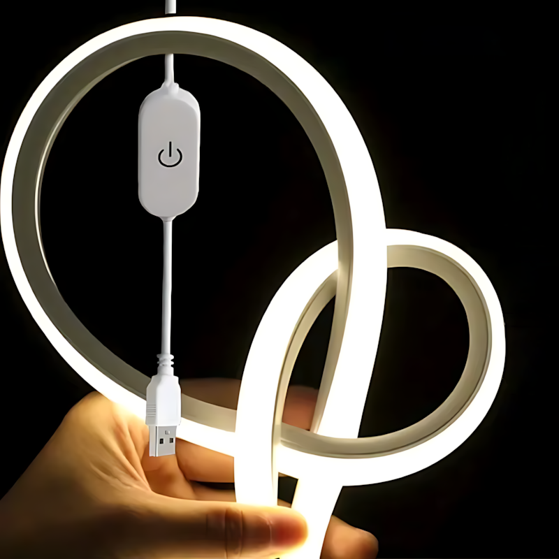 Гнучка неонова стрічка 5 м USB з димером MA573, IP65, теплий білий 2800-3500 K, світлодіодна LED-підсвітка фото - 8