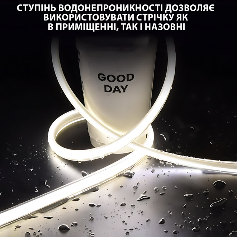 Гнучка неонова стрічка 5 м USB з димером MA573, IP65, теплий білий 2800-3500 K, світлодіодна LED-підсвітка фото - 7