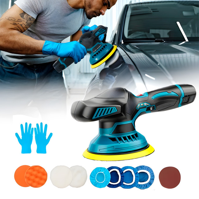 Полировальная машинка Waxing Polisher YK49 аккумуляторная с насадками 1250W, Шлифовальная машинка
