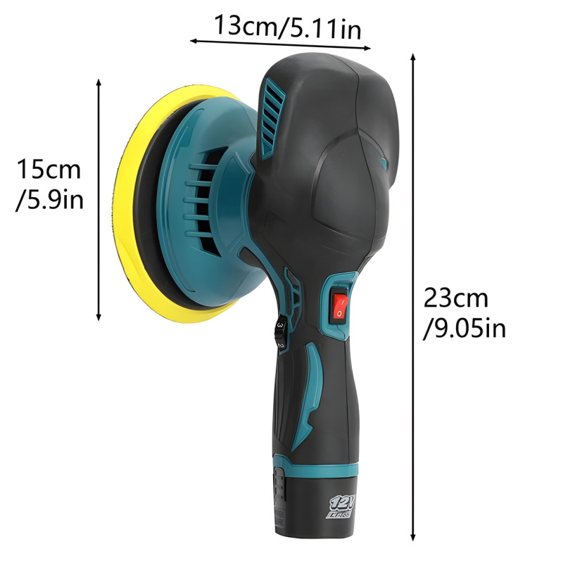 Полировальная машинка Waxing Polisher YK49 аккумуляторная с насадками 1250W, Шлифовальная машинка фото - 7