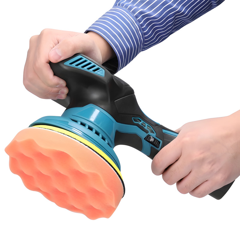 Полировальная машинка Waxing Polisher YK49 аккумуляторная с насадками 1250W, Шлифовальная машинка фото - 4