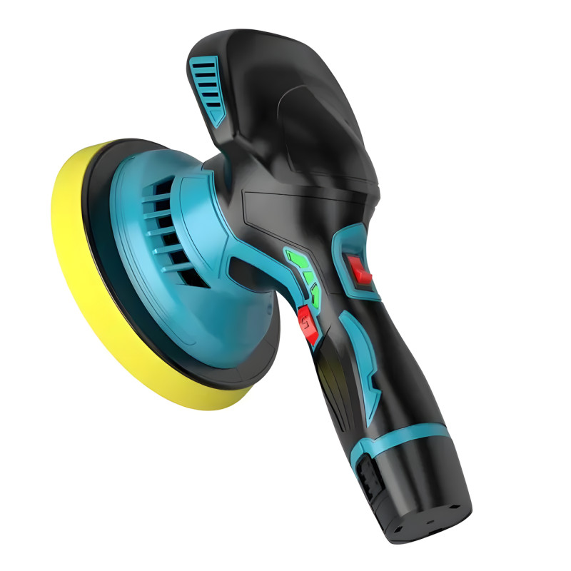 Полировальная машинка Waxing Polisher YK49 аккумуляторная с насадками 1250W, Шлифовальная машинка фото - 3