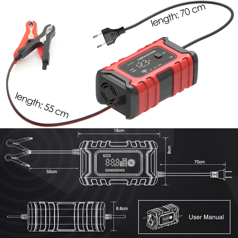 Зарядное устройство для аккумуляторов 12V мощностью 5 Ah Battery Charger TK360 фото - 8