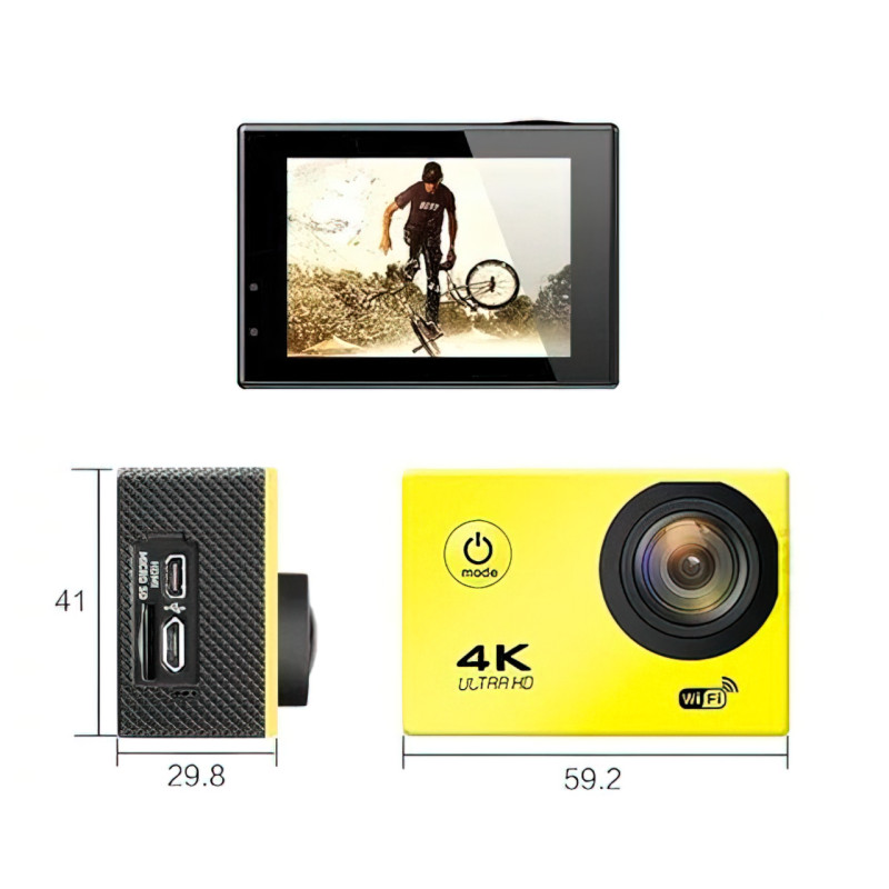 Экшн камера (Action Camera) S2, WiFi, 4К, водонепроницаемость до 30м фото - 6