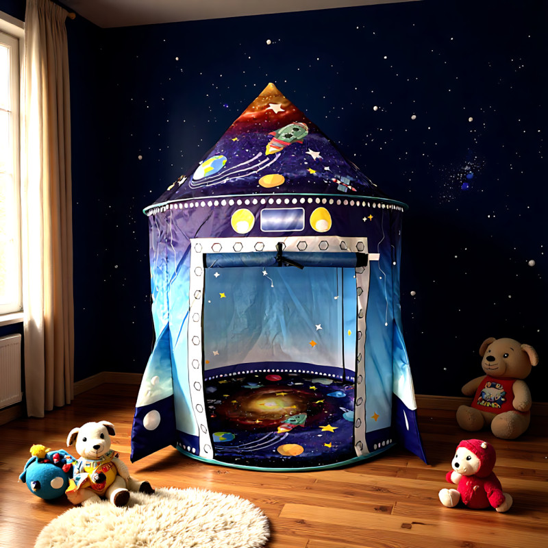 Дитячий ігровий намет шатер &laquo;Космос&raquo; MA778, склопластик + поліестер, для дому/вулиці, 135х100 см фото - 9