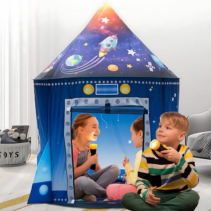 Дитячий ігровий намет шатер &laquo;Космос&raquo; MA778, склопластик + поліестер, для дому/вулиці, 135х100 см фото - 10