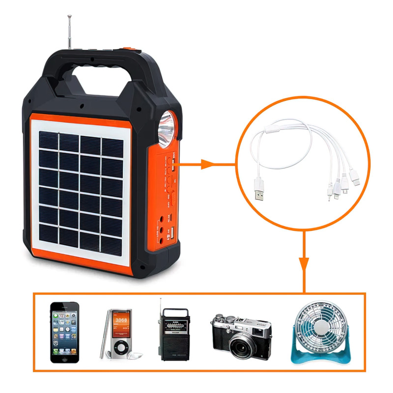 Портативна сонячна система EasyPower EP-0188, 4500 мА/год, з функцією повербанк і виносними лампочками фото - 2