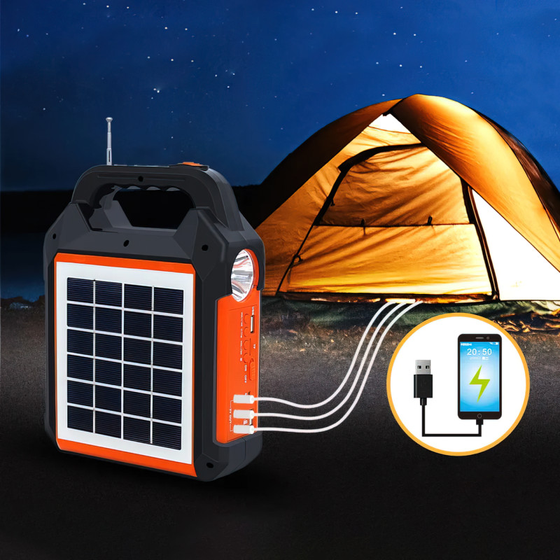 Портативна сонячна система EasyPower EP-0188, 4500 мА/год, з функцією повербанк і виносними лампочками фото - 7