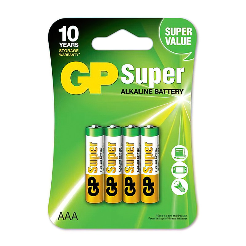 Батарейка мизинчиковая GP Super, ААА, 1.5 В, алкалиновая фото - 3