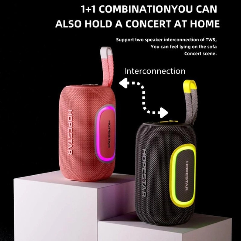 Колонка беспроводная маленькая Hopestar p65, 20w, 3000 mAh, влагозащищенная Ipx 6 фото - 7