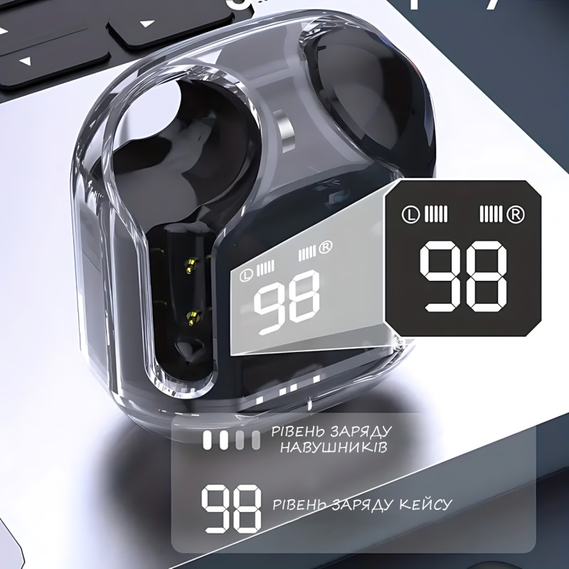 Бездротові навушники Bluetooth ultrapods з мікрофоном, 250 мА·год, сумісні з Android і Apple, діапазон 10 м фото - 6