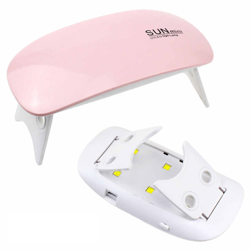 Портативная Гибридная LED лампа для ногтей SUN MINI  6 Вт, складная фото - 3