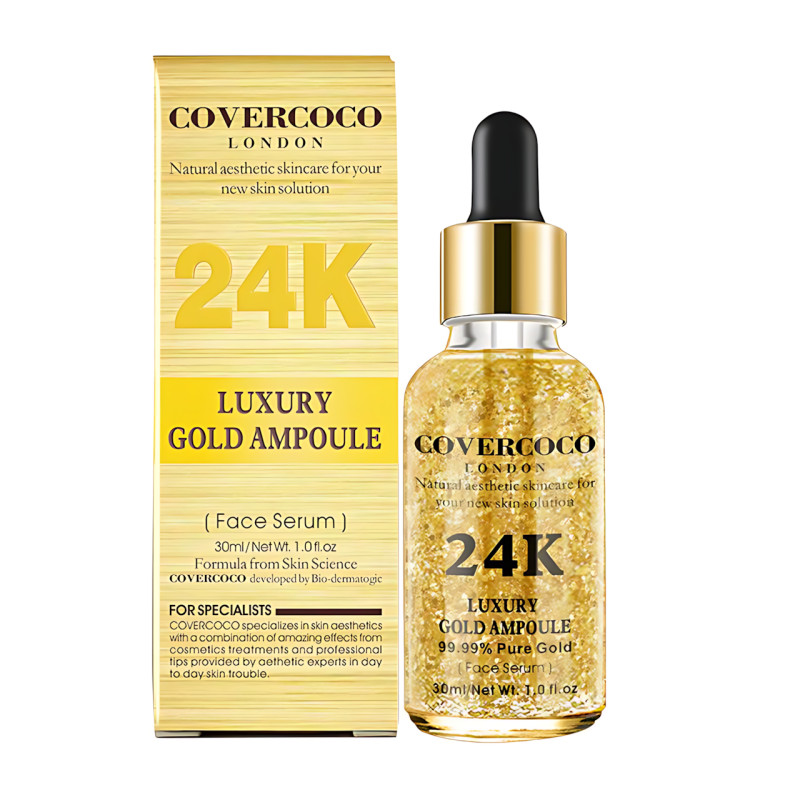 Сироватка для обличчя 24k LUXURY GOLD AMPOULE, зволожувальна, просвітлювальна есенція, серум із гіалуроновою кислотою фото - 2