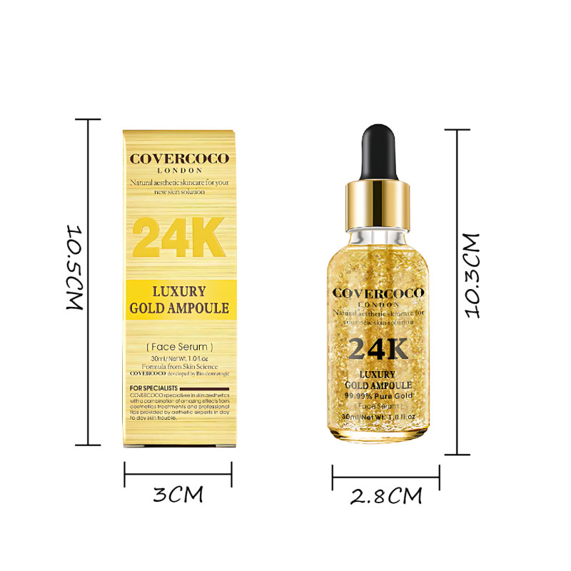 Сироватка для обличчя 24k LUXURY GOLD AMPOULE, зволожувальна, просвітлювальна есенція, серум із гіалуроновою кислотою фото - 7