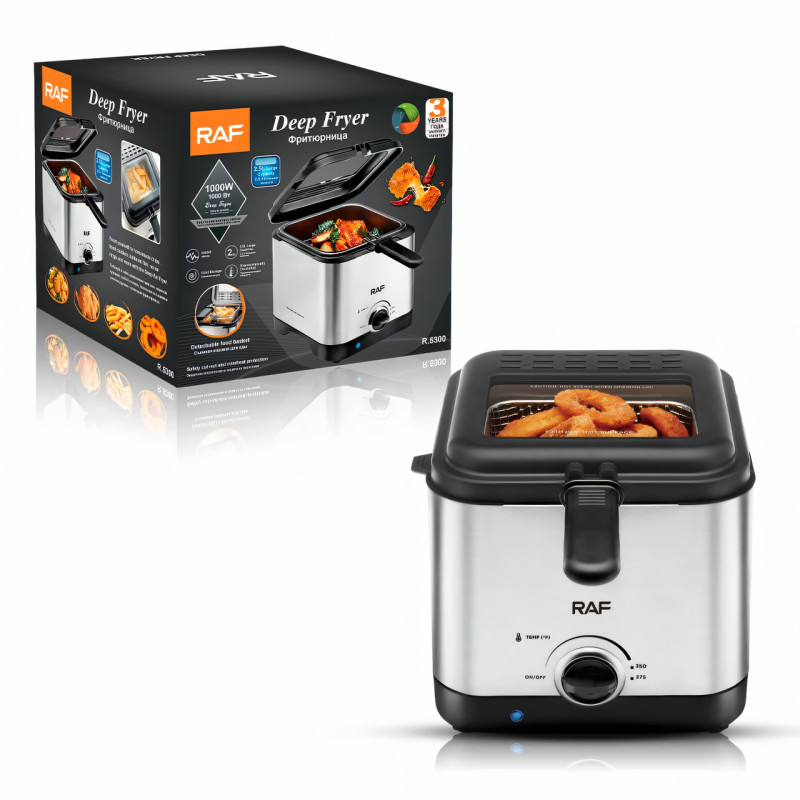 Электрическая фритюрница 2.5 л для жарки без масла, 1000 Вт, Deep Fryer RAF R5300, воздушный гриль, аэрофритюр фото - 9