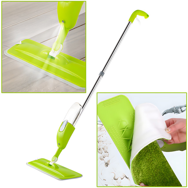 Швабра Healthy Spray Mop з ємністю для води та розпилювачем, розбірна швабра Спрей-моп, зелений