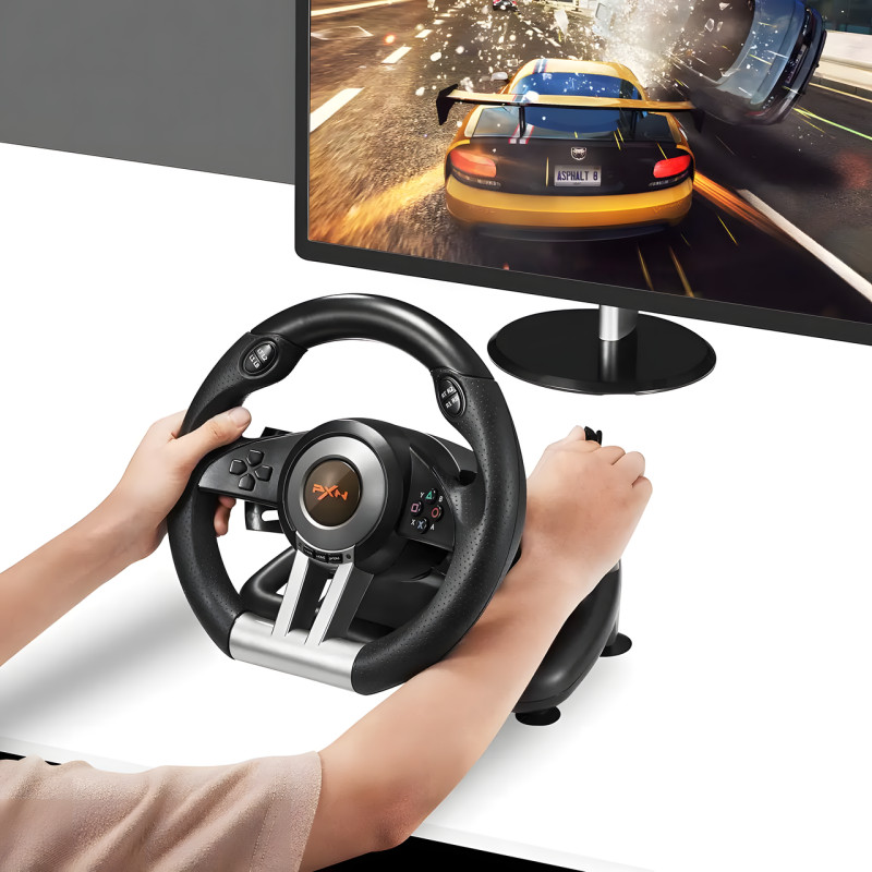 Игровой руль с педалями и коробкой передач PXN V3 PRO С поддержкой PC/PS3/PS4/X-ONE/SWITCH USB фото - 7