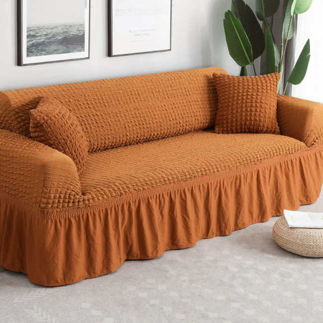 Натяжной чехол на диван и два кресла  Hommy Turkey, универсальный размер, разные цвета карамель
