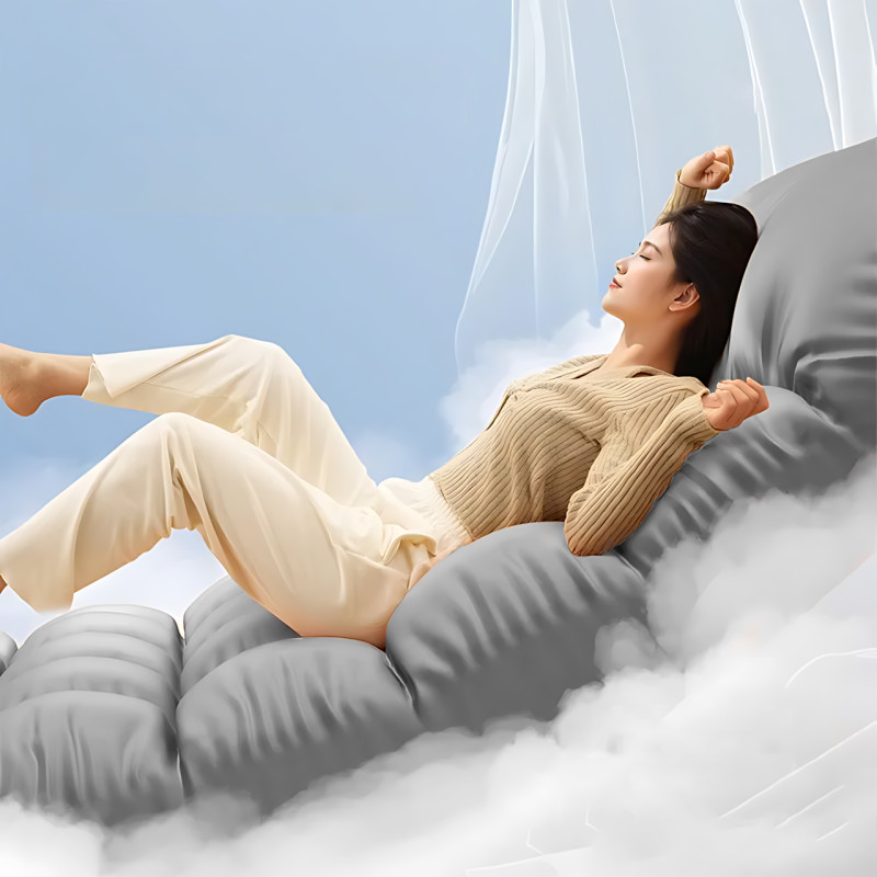 Крісло-гойдалка-ліжко Y-03, з регульованою спинкою, металевою рамою, тканинне, 145х60 см, сірий фото - 13