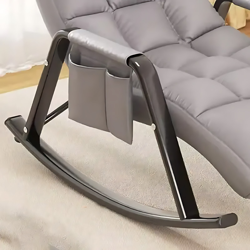 Крісло-гойдалка-ліжко Y-03, з регульованою спинкою, металевою рамою, тканинне, 145х60 см, сірий фото - 4