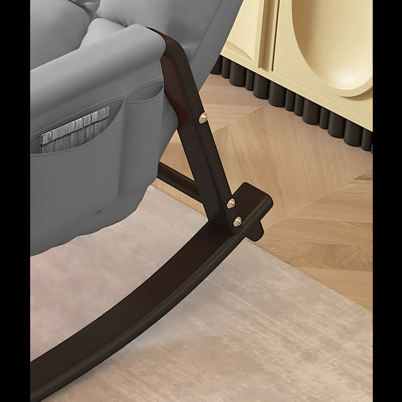 Крісло-гойдалка-ліжко Y-03, з регульованою спинкою, металевою рамою, тканинне, 145х60 см, сірий фото - 20