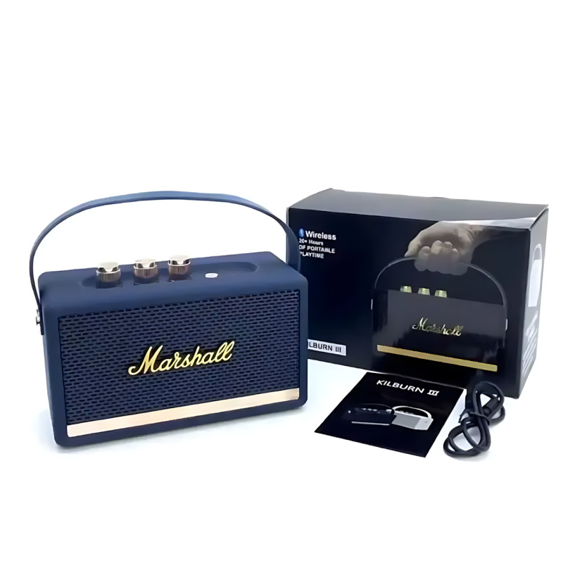 Портативная колонка MARSHALL l Killburn W4 – 5 Вт, Bluetooth 5.1, FM-радио, TWS, до 5 часов работы Синий фото - 2