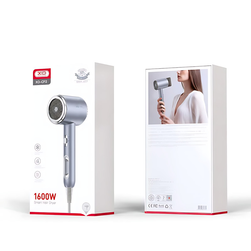 Фен XO CF2 1600W з іонізацією, 3 режимами нагрівання, синім світлом, захистом від перегрівання, довгий шнур 1,6 м фото - 9