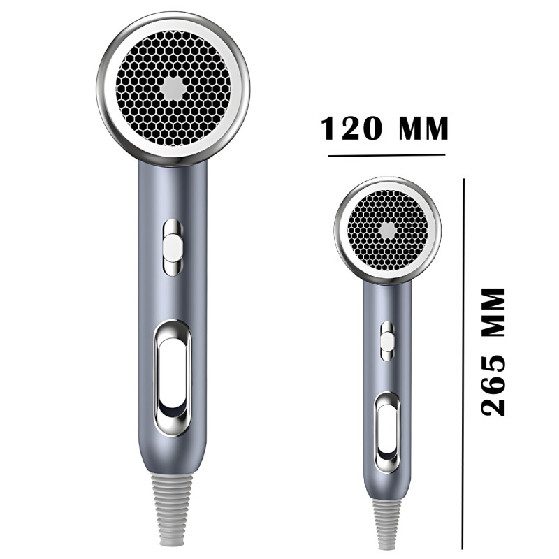 Фен XO CF2 1600W з іонізацією, 3 режимами нагрівання, синім світлом, захистом від перегрівання, довгий шнур 1,6 м фото - 8