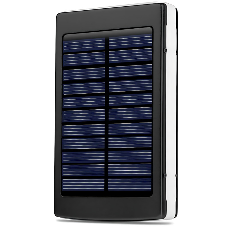 Металлический POWER BANK 90000mah (реальный 4800) с солнечной зарядкой и ярким LED фонариком фото - 3