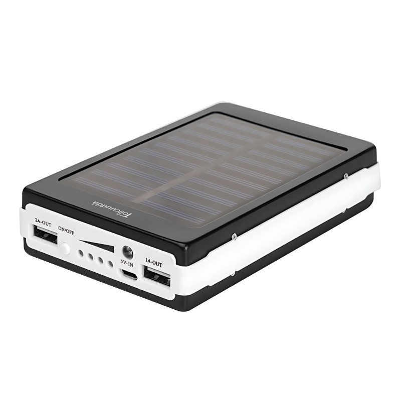 Металлический POWER BANK 90000mah (реальный 4800) с солнечной зарядкой и ярким LED фонариком фото - 4