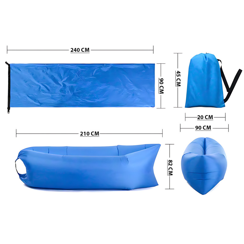 Надувной диван ламзак Ripstop II 240×90 см, до 200 кг, бескамерный, держит воздух 12 часов, ткань RipStop PU10 фото - 34