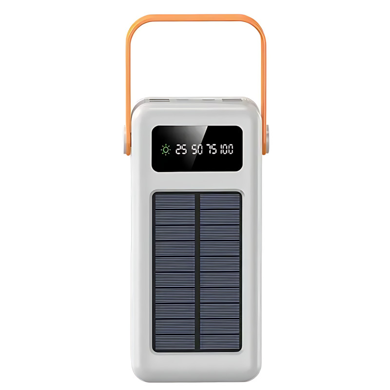 Портативное зарядное AND YM-639CX на солнечной батарее, power bank 120000 mAh с USB и встроенными кабелями фото - 9