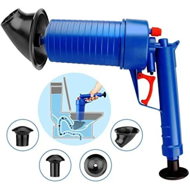 Пневматический вантуз, высокого давления Toilet dredge GUN BLUE Drain Jet фото - 2