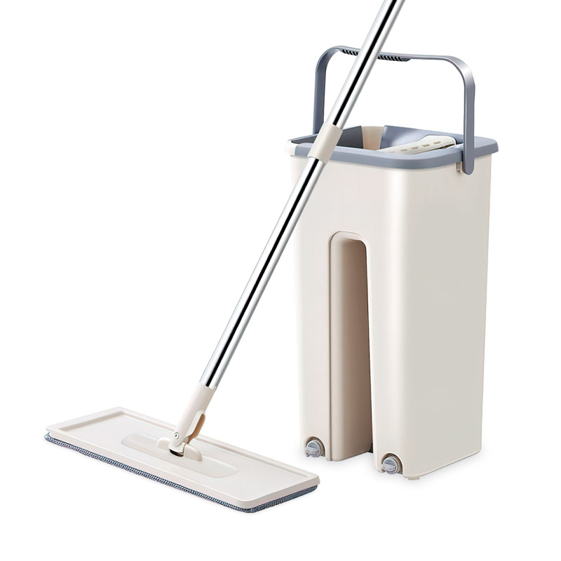 Швабра лентяйка с автоматическим отжимом Scratch Cleaning Mop с ведром фото - 3