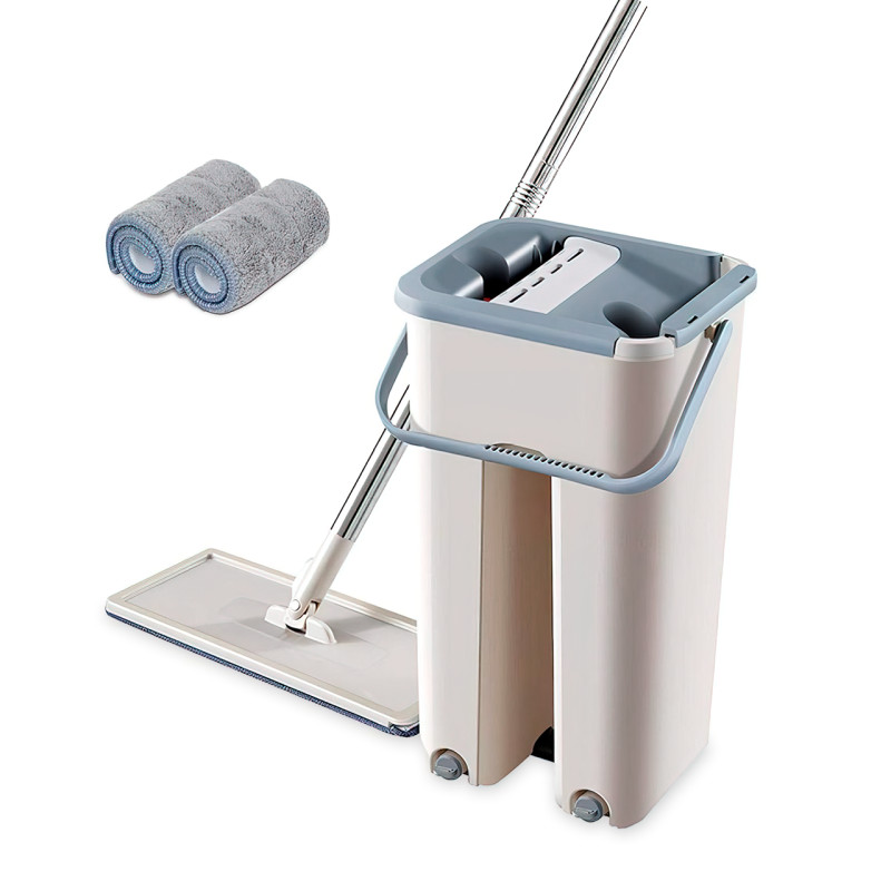 Швабра лентяйка с автоматическим отжимом Scratch Cleaning Mop с ведром фото - 2