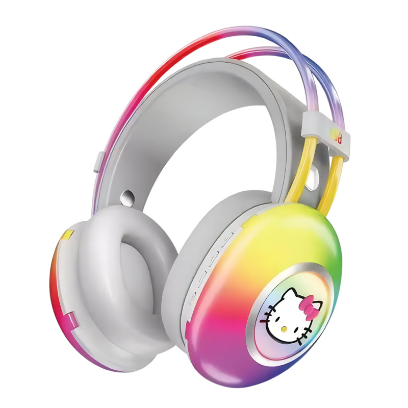 Навушники Bluetooth Hello Kitty PG-706H з RGB підсвічуванням, мікрофоном, підтримкою карт пам'яті фото - 3