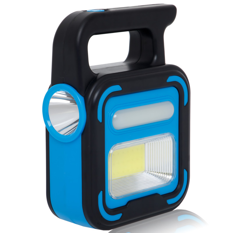 Аккумуляторный фонарь Bailong BL-925 Torch + Solar, COB+LED, Power Bank, солнечная панель, USB, влагозащищённый Черно-желтый фото - 2