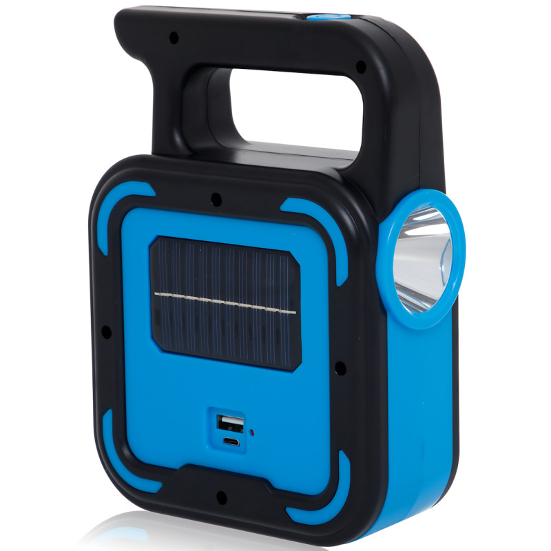 Аккумуляторный фонарь Bailong BL-925 Torch + Solar, COB+LED, Power Bank, солнечная панель, USB, влагозащищённый Черно-желтый фото - 3