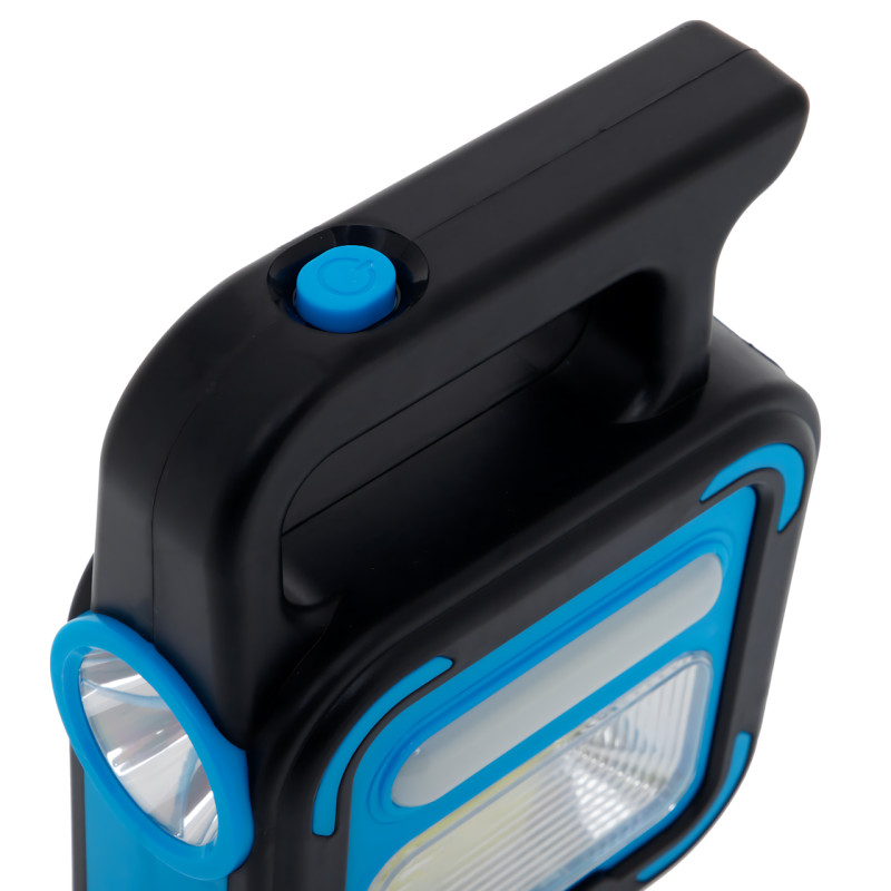 Аккумуляторный фонарь Bailong BL-925 Torch + Solar, COB+LED, Power Bank, солнечная панель, USB, влагозащищённый Черно-желтый фото - 5