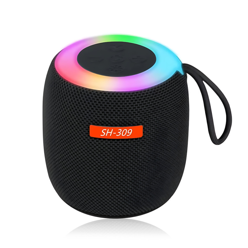 Портативна Bluetooth-колонка UKC SH-309, 5 Вт, 800 мА·год, RGB LED-підсвітка, TWS, FM, USB/TF/AUX, Type-C Синій фото - 2