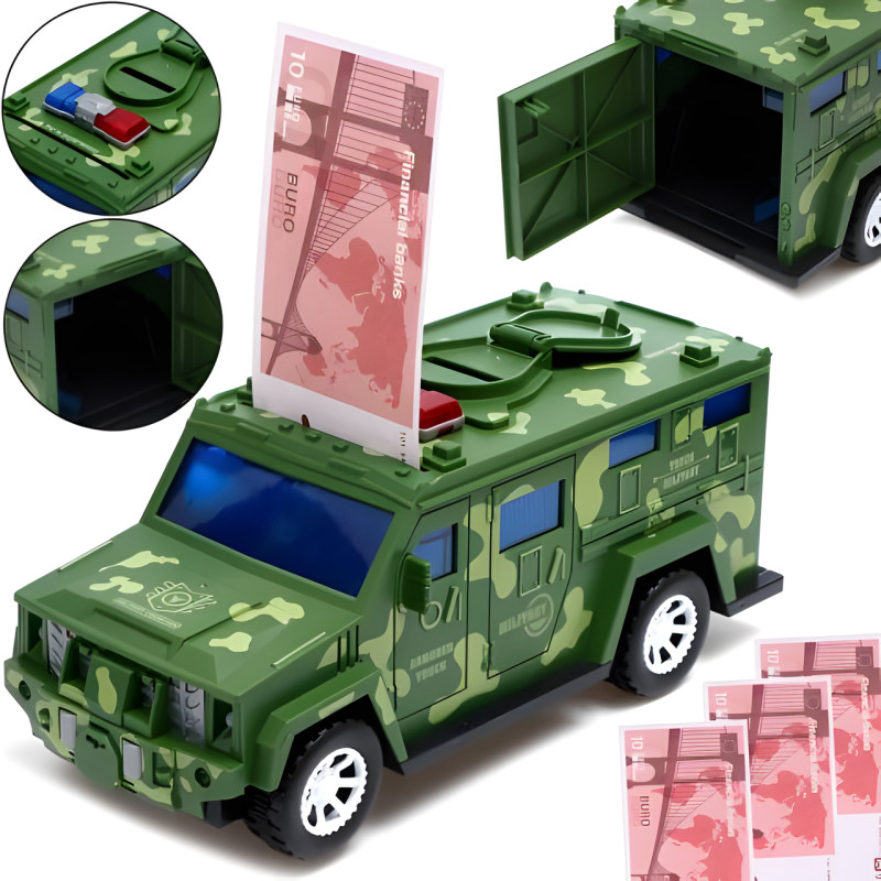 Дитяча іграшкова машина, скарбничка сейф Military Car Safe Box YJ847 фото - 2