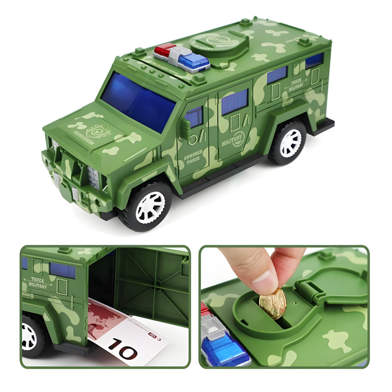 Дитяча іграшкова машина, скарбничка сейф Military Car Safe Box YJ847 фото - 3