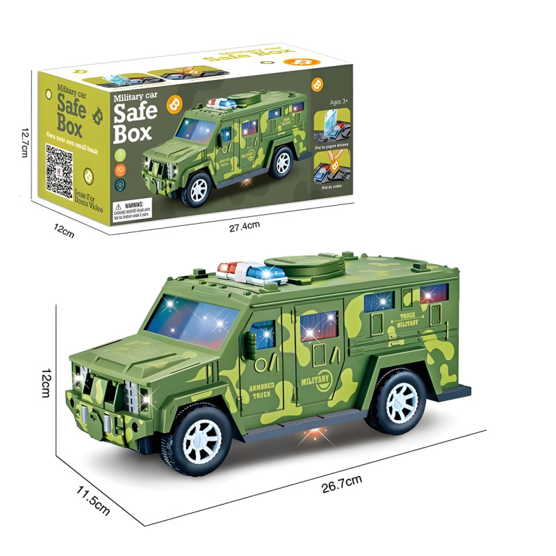 Дитяча іграшкова машина, скарбничка сейф Military Car Safe Box YJ847 фото - 8