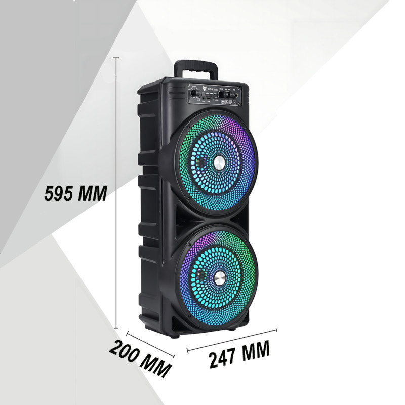 Портативная акустика TTD-2807 с микрофоном,  пультом ДУ, Bluetooth и RGB-подсветкой фото - 8
