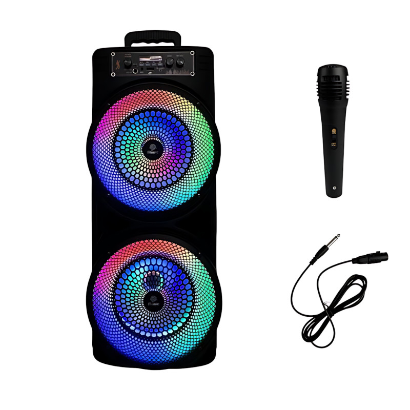 Портативная акустика TTD-2807 с микрофоном,  пультом ДУ, Bluetooth и RGB-подсветкой фото - 9